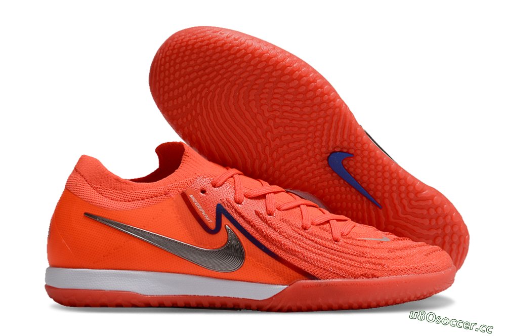 Men's Nike Phantom GX 2 Elite IC Indoor & Futsal Low-Tops Football Shoes - Red/Silver/Blue 2