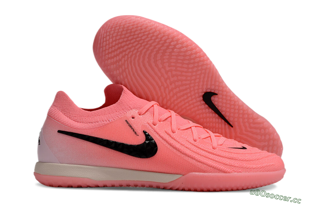 Men's Nike Phantom GX 2 Elite IC Indoor & Futsal Low-Tops Football Shoes - Pink/Black/White 2