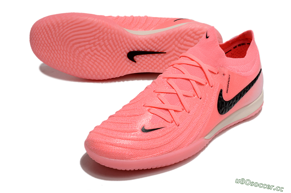 Men's Nike Phantom GX 2 Elite IC Indoor & Futsal Low-Tops Football Shoes - Pink/Black/White 3