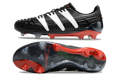 Men's Adidas Predator Accelerator 94 FG Firm Ground Low-Tops Football Boots - Black/White/Red