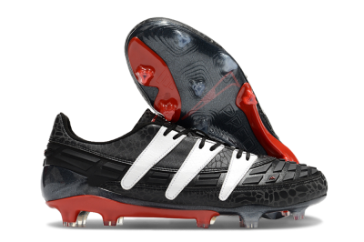 Men's Adidas Predator Accelerator 94 FG Firm Ground Low-Tops Football Boots - Black/White/Red