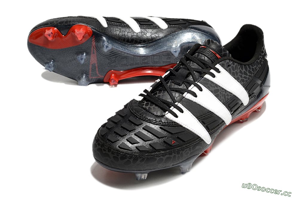 Men's Adidas Predator Accelerator 94 FG Firm Ground Low-Tops Football Boots - Black/White/Red 3