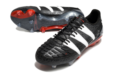 Men's Adidas Predator Accelerator 94 FG Firm Ground Low-Tops Football Boots - Black/White/Red
