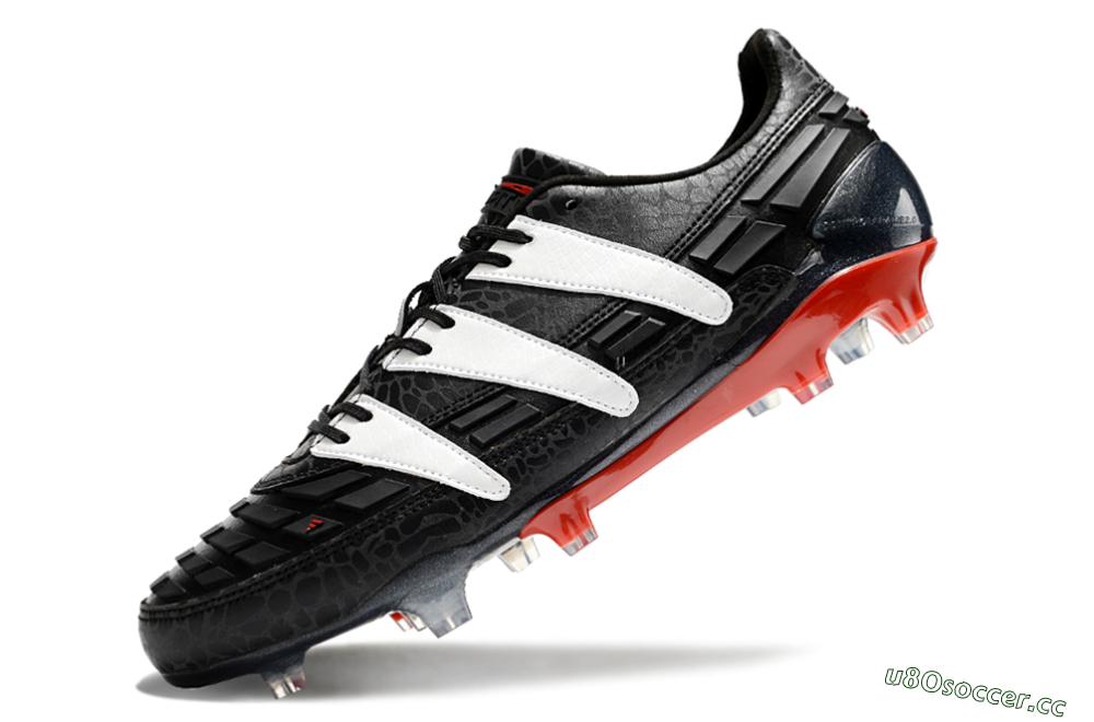 Men's Adidas Predator Accelerator 94 FG Firm Ground Low-Tops Football Boots - Black/White/Red 5