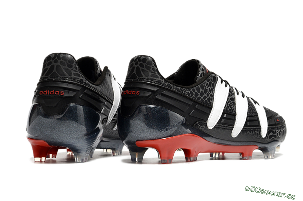 Men's Adidas Predator Accelerator 94 FG Firm Ground Low-Tops Football Boots - Black/White/Red 6