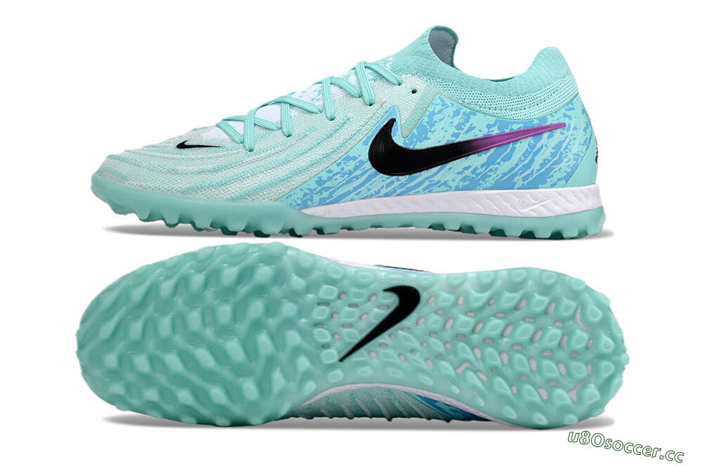Men's Nike Phantom GX 2 Elite TF Artificial Turf Low-Tops Football Shoes - Jade/Blue/Black 1