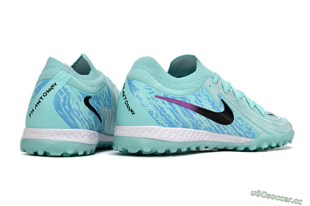 Men's Nike Phantom GX 2 Elite TF Artificial Turf Low-Tops Football Shoes - Jade/Blue/Black 6
