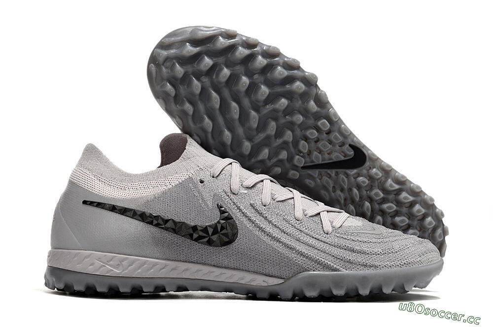 Men's Nike Phantom GX 2 Elite TF Artificial Turf Low-Tops Football Shoes - Grey/Black 2