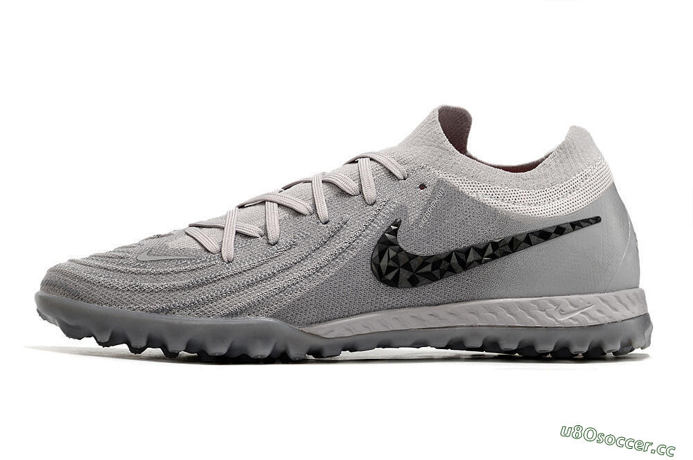 Men's Nike Phantom GX 2 Elite TF Artificial Turf Low-Tops Football Shoes - Grey/Black 0