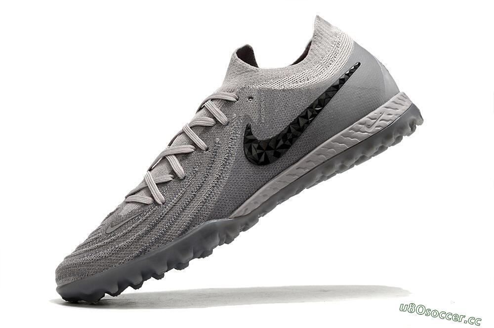 Men's Nike Phantom GX 2 Elite TF Artificial Turf Low-Tops Football Shoes - Grey/Black 5