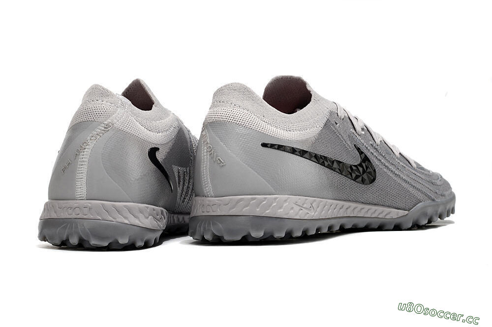Men's Nike Phantom GX 2 Elite TF Artificial Turf Low-Tops Football Shoes - Grey/Black 6