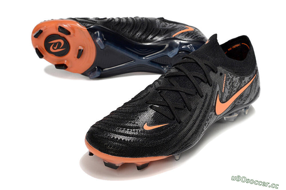 Men's Nike Phantom Luna Elite NU FG Firm Ground Low-Tops Football Boots - Black/Grey/Orange 3