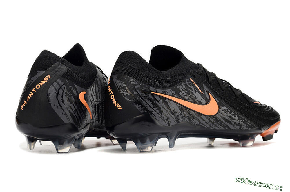 Men's Nike Phantom Luna Elite NU FG Firm Ground Low-Tops Football Boots - Black/Grey/Orange 6