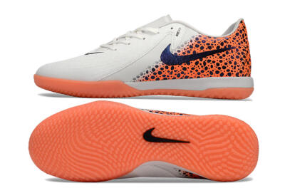 Men's Nike Phantom GX 2 Acad LV8 IC Indoor & Futsal Low-Tops Football Shoes - White/Blue/Orange