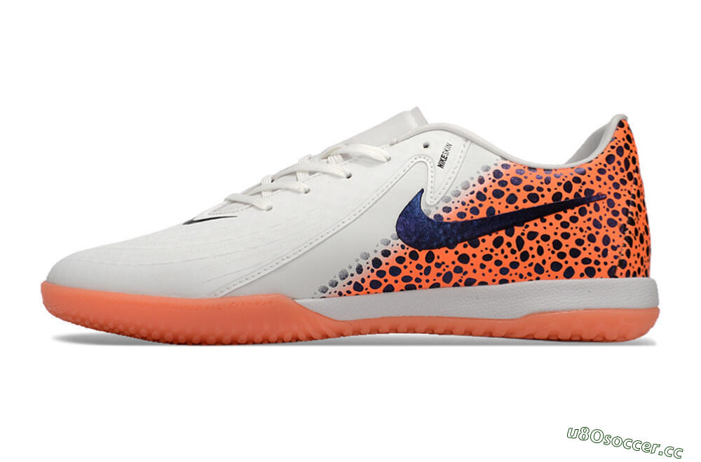 Men's Nike Phantom GX 2 Acad LV8 IC Indoor & Futsal Low-Tops Football Shoes - White/Blue/Orange 0