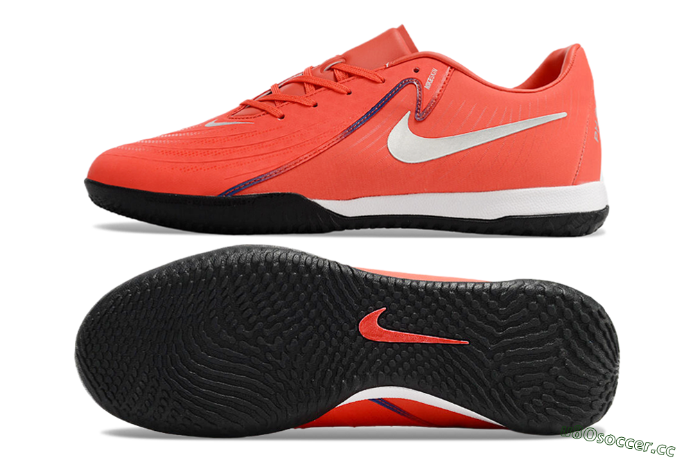 Men's Nike Phantom GX 2 Acad LV8 IC Indoor & Futsal Low-Tops Football Shoes - Red/Silver/White/Black 1