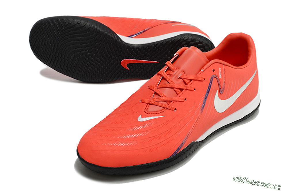Men's Nike Phantom GX 2 Acad LV8 IC Indoor & Futsal Low-Tops Football Shoes - Red/Silver/White/Black 3