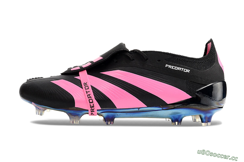 Men's Adidas Predator Elite Foldover Tongue FG Firm Ground Low-Tops Football Boots - Black/Pink/Gold 0