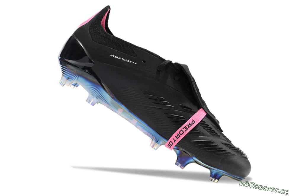 Men's Adidas Predator Elite Foldover Tongue FG Firm Ground Low-Tops Football Boots - Black/Pink/Gold 4