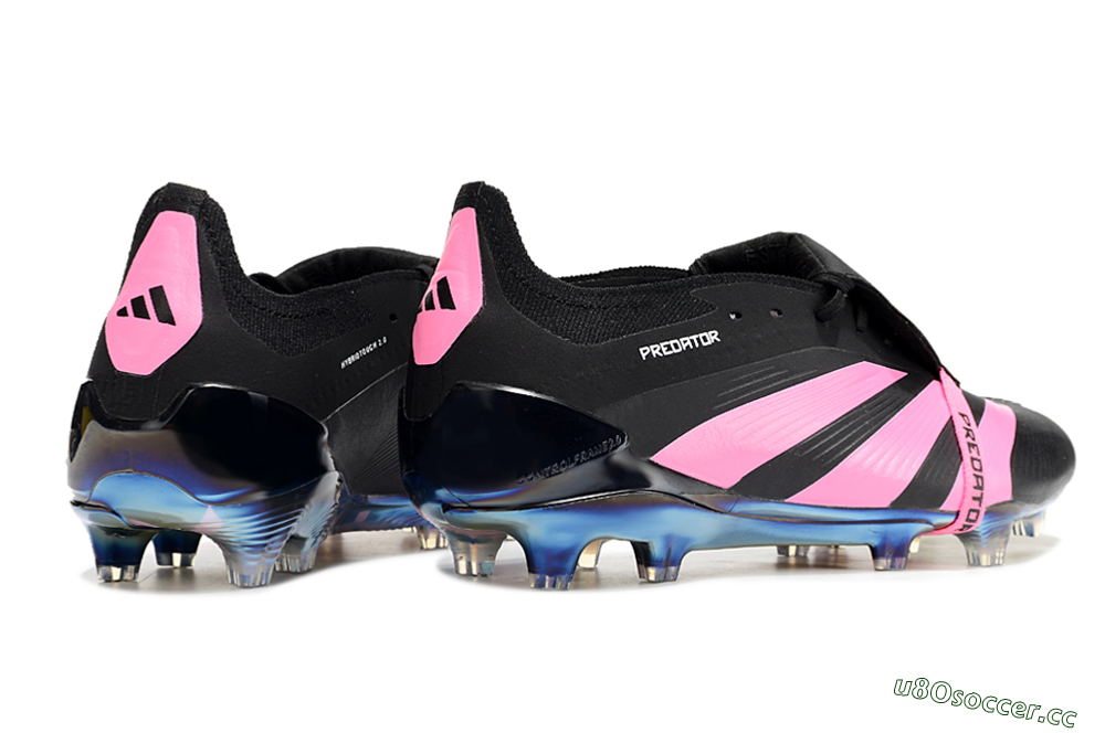 Men's Adidas Predator Elite Foldover Tongue FG Firm Ground Low-Tops Football Boots - Black/Pink/Gold 6