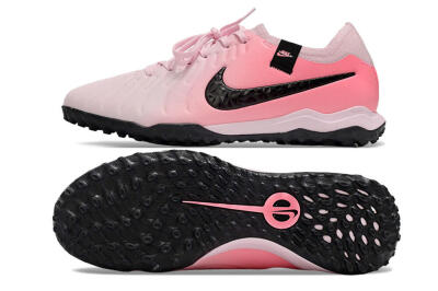 Men's Nike Tiempo Legend 10 Pro TF Artificial Turf Low-Tops Football Shoes - Pink/Black/White