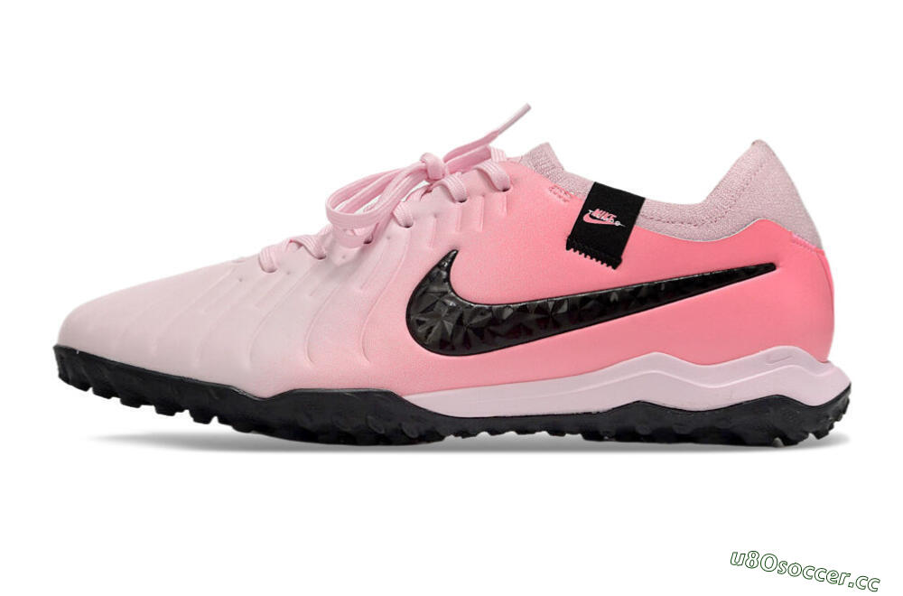 Men's Nike Tiempo Legend 10 Pro TF Artificial Turf Low-Tops Football Shoes - Pink/Black/White 0