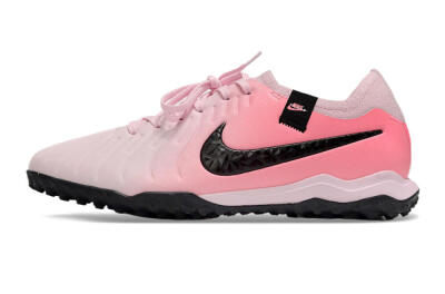 Men's Nike Tiempo Legend 10 Pro TF Artificial Turf Low-Tops Football Shoes - Pink/Black/White