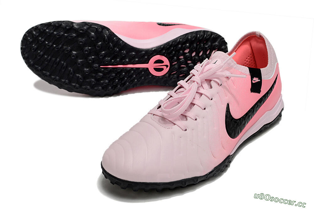 Men's Nike Tiempo Legend 10 Pro TF Artificial Turf Low-Tops Football Shoes - Pink/Black/White 3