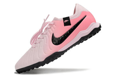 Men's Nike Tiempo Legend 10 Pro TF Artificial Turf Low-Tops Football Shoes - Pink/Black/White