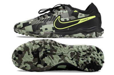 Men's Nike Tiempo Legend 10 Pro TF Artificial Turf Low-Tops Football Shoes - Camo/Black/Yellow