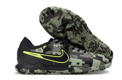 Men's Nike Tiempo Legend 10 Pro TF Artificial Turf Low-Tops Football Shoes - Camo/Black/Yellow