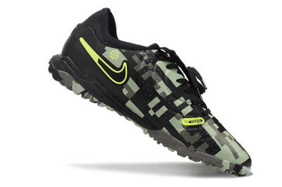 Men's Nike Tiempo Legend 10 Pro TF Artificial Turf Low-Tops Football Shoes - Camo/Black/Yellow