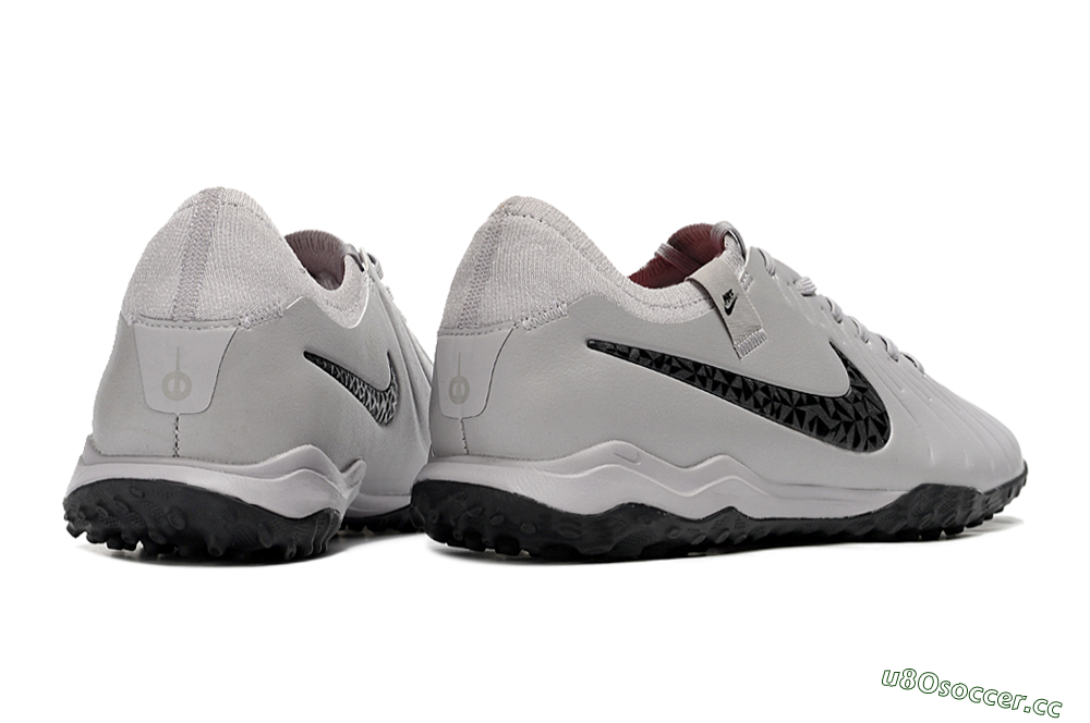 Men's Nike Tiempo Legend 10 Pro TF Artificial Turf Low-Tops Football Shoes - Grey/Black/Pink 6