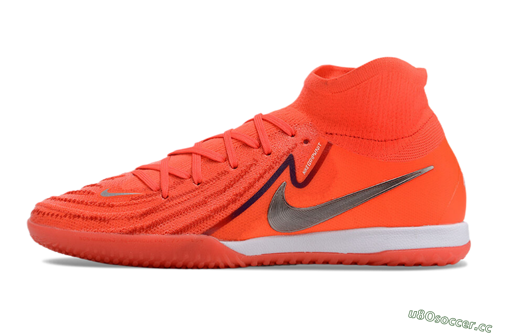 Men's Nike Phantom Luna Elite NU IC Indoor & Futsal High-Tops Football Shoes - Red/Silver/White 0