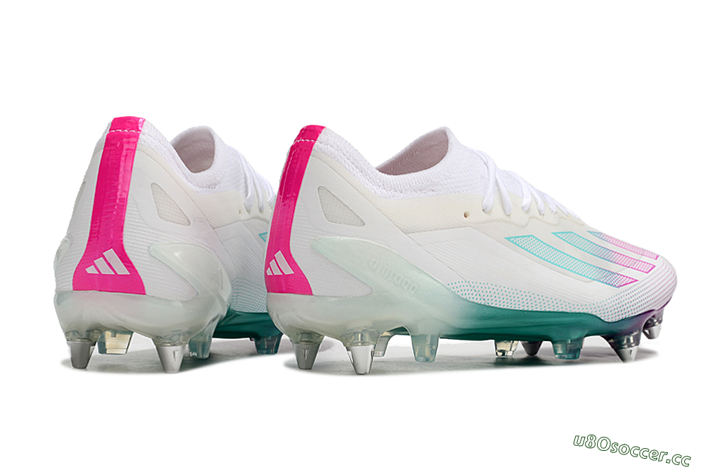 Men's Adidas X Crazyfast.1 SG Soft Ground Low-Tops Football Boots - White/Purple/Jade 6