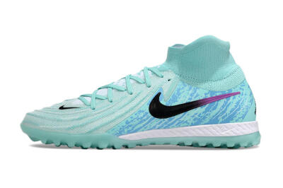 Men's Nike Phantom Luna Elite NU TF Artificial Turf High-Tops Football Shoes - Jade/Blue/Black