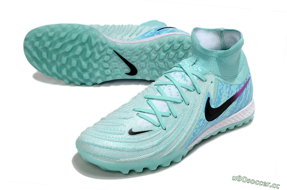 Men's Nike Phantom Luna Elite NU TF Artificial Turf High-Tops Football Shoes - Jade/Blue/Black 3