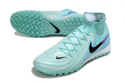 Men's Nike Phantom Luna Elite NU TF Artificial Turf High-Tops Football Shoes - Jade/Blue/Black