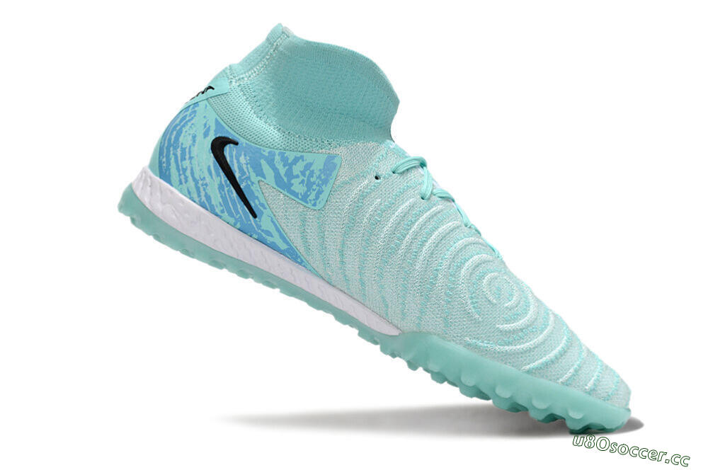 Men's Nike Phantom Luna Elite NU TF Artificial Turf High-Tops Football Shoes - Jade/Blue/Black 4