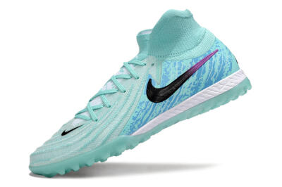 Men's Nike Phantom Luna Elite NU TF Artificial Turf High-Tops Football Shoes - Jade/Blue/Black