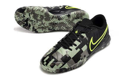 Men's Nike Tiempo Legend 10 Academy IC Indoor & Futsal Low-Tops Football Shoes - Camo/Black/Yellow