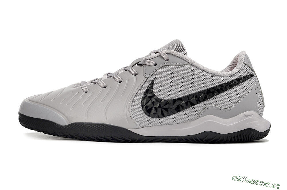 Men's Nike Tiempo Legend 10 Academy IC Indoor & Futsal Low-Tops Football Shoes - Grey/Black/Pink 0
