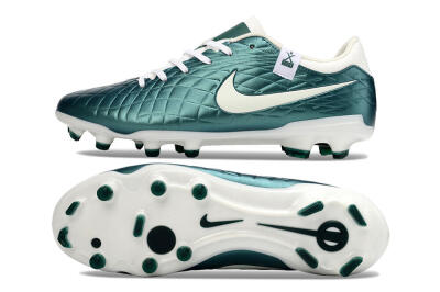 Men's Nike Tiempo Legend 10 Academy FG Firm Ground Low-Tops Football Boots - Green/Beige/White