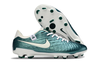 Men's Nike Tiempo Legend 10 Academy FG Firm Ground Low-Tops Football Boots - Green/Beige/White