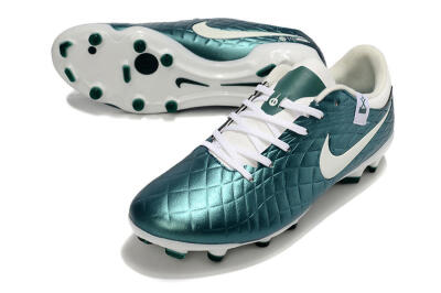 Men's Nike Tiempo Legend 10 Academy FG Firm Ground Low-Tops Football Boots - Green/Beige/White