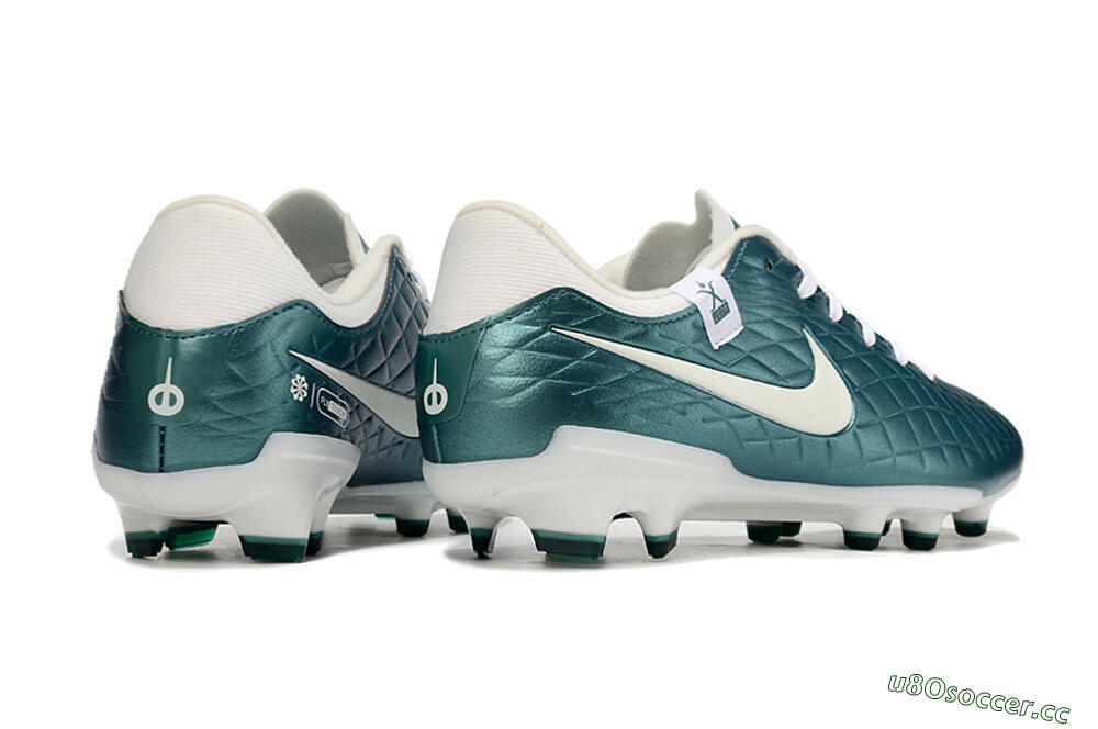 Men's Nike Tiempo Legend 10 Academy FG Firm Ground Low-Tops Football Boots - Green/Beige/White 6