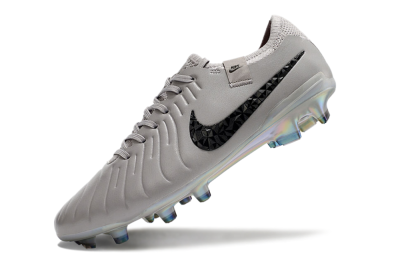 Men's Nike Tiempo Legend 10 Elite FG Firm Ground Low-Tops Football Boots - Grey/Black/Gold