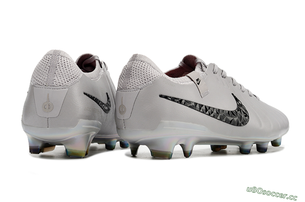 Men's Nike Tiempo Legend 10 Elite FG Firm Ground Low-Tops Football Boots - Grey/Black/Gold 6