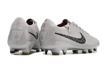 Men's Nike Tiempo Legend 10 Elite FG Firm Ground Low-Tops Football Boots - Grey/Black/Gold