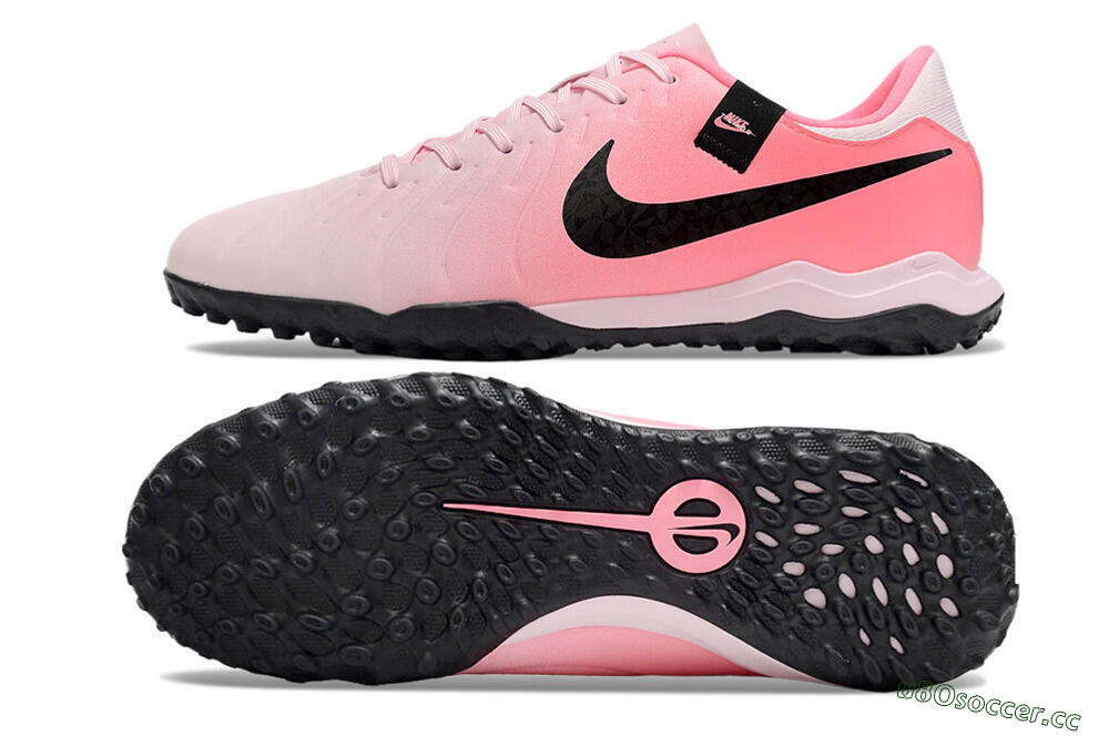 Men's Nike Tiempo Legend 10 Academy TF Artificial Turf Low-Tops Football Shoes - Pink/Black/White 1